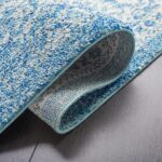 SAFAVIEH Area Rug 8x10 - Evoke Collection - Large - Blue & Ivory, Distressed Des... - Image 6
