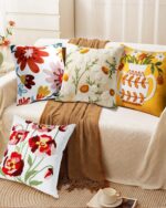 Embroidered Throw Pillow Cover - 18x18 Decorative Pillow Cover with Zipper Aesth... - Image 6