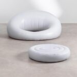 California Sun Cucciolo Round Luxury Inflatable Fabric Sun Lounger Pool Float Ch... - Image 6