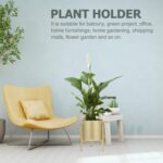 Gold Plant Stand for Indoor Plants - 10 Inch Round Metal Planter Pot with Iron F... - Image 4