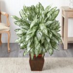 Nearly Natural Silver Queen with Decorative Planter Silk Plant - Image 3