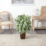 Nearly Natural Silver Queen with Decorative Planter Silk Plant - Image 4
