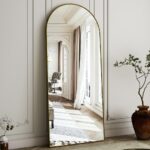 56"x21" Arched Floor Mirror Full Length Mirror Full Body Standing Mirror, Gold - Image 3