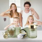 DASITON Bathroom Accessories Set,4Pcs Glass Bathroom Counter Set with Foaming So... - Image 3