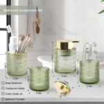 DASITON Bathroom Accessories Set,4Pcs Glass Bathroom Counter Set with Foaming So... - Image 7