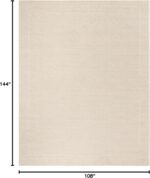SAFAVIEH Vermont Collection Area Rug - 9' x 12', Ivory, Handmade Wool & Cotton, ... - Image 3