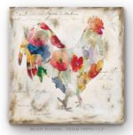 Renditions Gallery Flowered Rooster Modern Artwork on Stretched Canvas Wall Art ... - Image 3