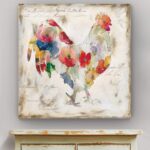Renditions Gallery Flowered Rooster Modern Artwork on Stretched Canvas Wall Art ... - Image 4