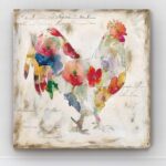 Renditions Gallery Flowered Rooster Modern Artwork on Stretched Canvas Wall Art ... - Image 6