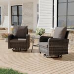 HOMREST 3 Piece Swivel Patio Chairs Wicker Set - All Weather Outdoor Patio Bistr... - Image 3