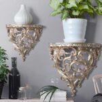 DOITOOL European Style Hollow Carving Ornate Wall Shelf 8.07X7.48X8.11In Resin F... - Image 3