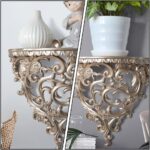 DOITOOL European Style Hollow Carving Ornate Wall Shelf 8.07X7.48X8.11In Resin F... - Image 6