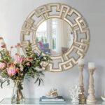 Chende Gold Mirrors for Decor, 32'' Round Wall Mirror with Beveled Glass Frame, ... - Image 3
