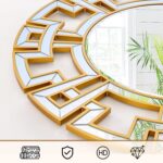 Chende Gold Mirrors for Decor, 32'' Round Wall Mirror with Beveled Glass Frame, ... - Image 4