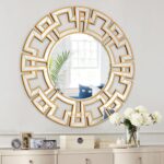 Chende Gold Mirrors for Decor, 32'' Round Wall Mirror with Beveled Glass Frame, ... - Image 9