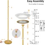BoostArea Torchiere Floor Lamp, 24W Super Bright LED Standing Lamp, 3000K Steple... - Image 7