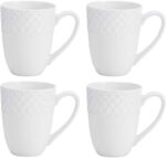 Mikasa Trellis 16-Piece Bone China Dinnerware Set, White, Includes Dinner Plates... - Image 4