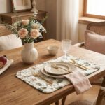DaDalogy Enchanted Meadow Placemats - Set of 4, Floral Elegance in Beige, Rose, ... - Image 3