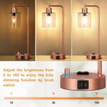 Innqoo Copper Industrial Bedside Table Lamp for Bedroom - Nightstand Lamps with ... - Image 3
