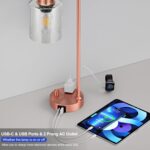 Innqoo Copper Industrial Bedside Table Lamp for Bedroom - Nightstand Lamps with ... - Image 4
