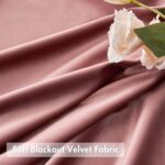 MIULEE Dry Rose Pink Pom Pom Velvet Curtains for Bedroom/Living Room Darkening T... - Image 4