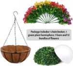 Artificial Flowers Hanging Basket for Outdoor Indoor UV Resistant Silk Flowers w... - Image 3