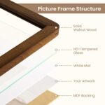 Fun Memories 16x20 Picture Frame - Solid Walnut Wood Poster Frame, Handcrafted R... - Image 5