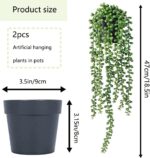 Fake Hanging Plants, 2pcs Artificial Hanging Plants in pots, Fake Plants Artific... - Image 3