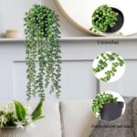 Fake Hanging Plants, 2pcs Artificial Hanging Plants in pots, Fake Plants Artific... - Image 4