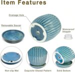 5+6 inch Ceramic Plant Pots Set of 2 with Drainage Hole, Flower Pots Planters Po... - Image 4