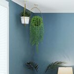LOYWREE Fake Plants Indoor Artificial String of Pearls Plant in Black Pots, Real... - Image 5