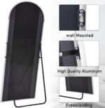 Floor Length Mirror, 76"x34" Arch Full Length Mirror Hanging or Leaning, Body Mi... - Image 6