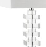 JONATHAN Y 28" Clear Geometric Stacked Crystal Table Lamp, Modern Glam Bedside L... - Image 4