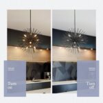 23.6" 9-Light Black Sputnik Chandelier Modern Industrial Adjustable Firework Glo... - Image 8