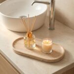 Beige Travertine Vanity Tray | Natural Stone Bathroom Organizer | Perfume & Jewe... - Image 4