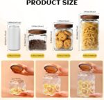 Vintage Glass Jar with Wood Lid - 24 OZ Airtight Canister for Kitchen Pantry Bat... - Image 3
