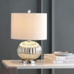 JONATHAN Y 21" Mercury Silver Ribbed Glass Table Lamp, Modern Transitional Bedsi... - Image 3