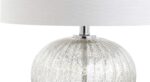 JONATHAN Y 21" Mercury Silver Ribbed Glass Table Lamp, Modern Transitional Bedsi... - Image 4