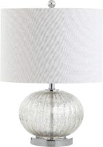 JONATHAN Y 21" Mercury Silver Ribbed Glass Table Lamp, Modern Transitional Bedsi... - Image 7