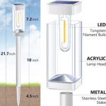 Solar Pathway Lights 8 Pack Solar Outdoor Lights with LED Tungsten Filament Bulb... - Image 6