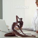 Bronze Nude Woman Sculpture – 8.67" Handcrafted Elegant Female Figurine with Flo... - Image 4