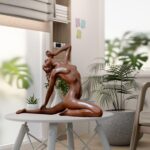 Bronze Nude Woman Sculpture – 8.67" Handcrafted Elegant Female Figurine with Flo... - Image 7