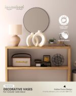 Interlocked Decorative Vase Set of 2 | Matte Sand-Textured Ceramic Vases for Mod... - Image 3