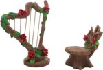 GlitZGlam Miniature Rose Harp and Chair Set for The Fairy Garden - Miniature Gar... - Image 3