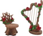 GlitZGlam Miniature Rose Harp and Chair Set for The Fairy Garden - Miniature Gar... - Image 4