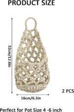 Macrame Plant Hanger Set of 2, Boho Wall Hanging Planter for Up to 6 Inch Pots -... - Image 8