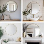 Oruii Gold Round Mirror, Golden Round Mirror 24 inch, Circle Wall Mirrors Metal ... - Image 5