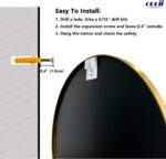 Oruii Gold Round Mirror, Golden Round Mirror 24 inch, Circle Wall Mirrors Metal ... - Image 6