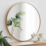 Oruii Gold Round Mirror, Golden Round Mirror 24 inch, Circle Wall Mirrors Metal ... - Image 7