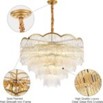 31.5" Gold Clear Glass Crystal Chandelier 18-Light Modern Crystal Pendant Ceilin... - Image 5